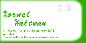 kornel waltman business card